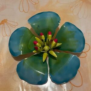 Vintage Mid Century enamel flower Brooch like from 1960s